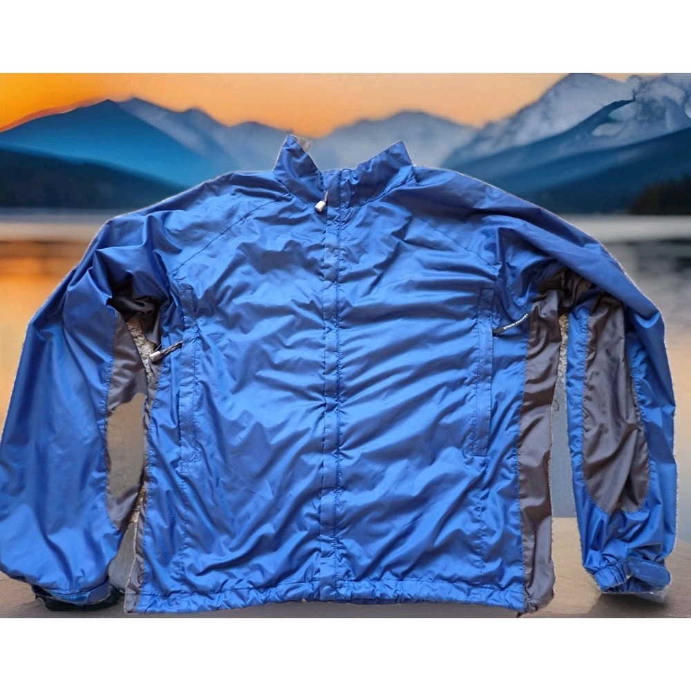 The North Face Windbreaker Jacket Mens XL Blue Excellent Packable Stow Pocket